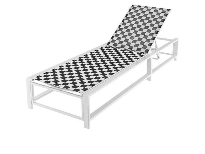 COSTWAY Chaise Longue Jardin avec 2 Roues Tissu Respirant Cadre en Métal 6 Niveaux pour Piscine Jardin Terrasse 180 kg