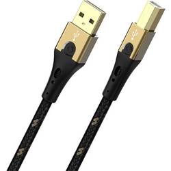 Oehlbach USB-Kabel USB 2.0 USB-A Stecker, USB-B Stecker 2.00 m Schwarz/Gold dreifach geschirmt D1C9542