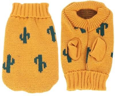 Uplift Treasures Winter Knit Sweater Vest For Cats cactus s