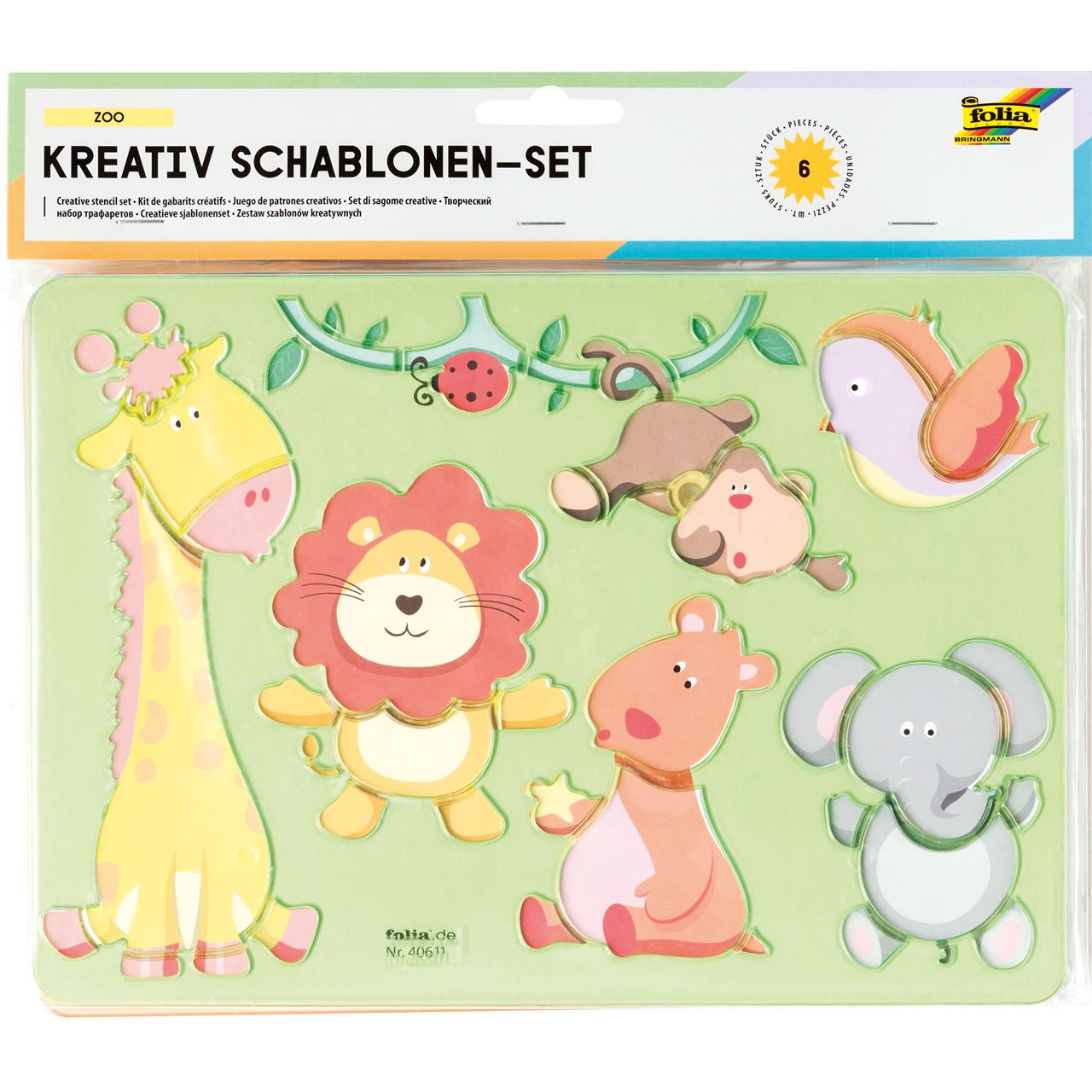folia Zeichenschablonen-Set farbsortiert (40611)