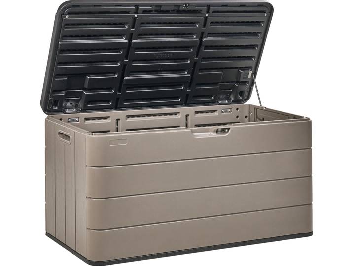 BELIANI Auflagenbox Braun Kunststoff 116 x 60 cm für Garten für Terrasse für Outdoor