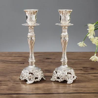 Inspired Living European Style Metal Candle Holders Set Of 2 Gold Or Silver Wedding Candle Holders 8