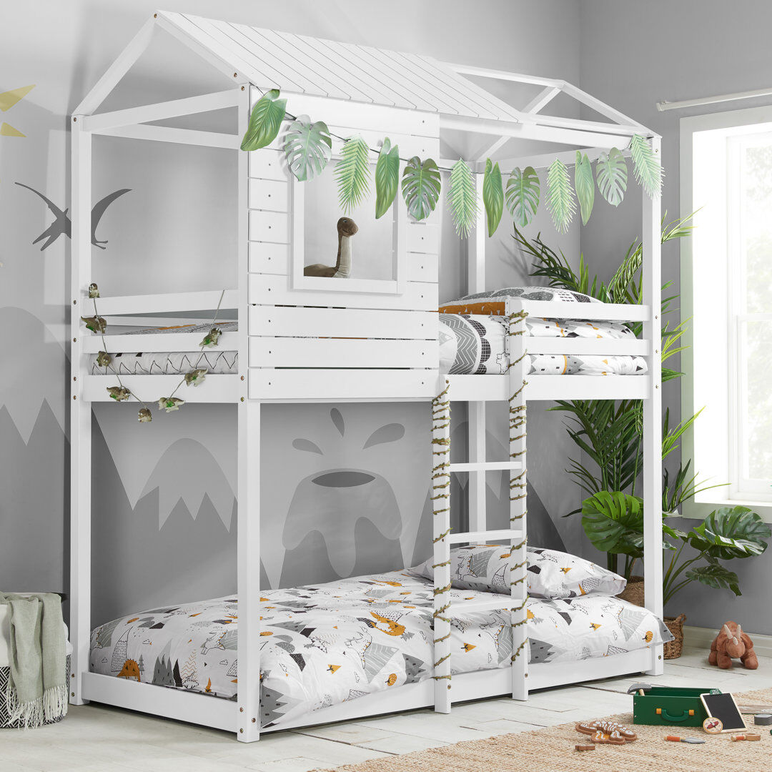 Harriet Bee Waban Single (3') Standard Bunk Bed White Single (3')