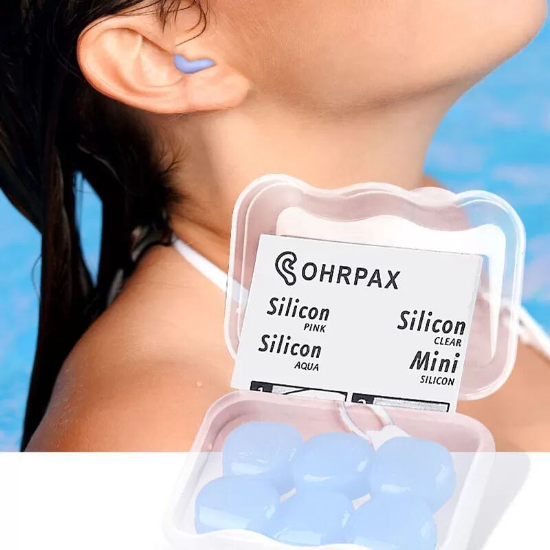 INF Formbare Silikon-Ohrstöpsel zum Schlafen und Schwimmen Blau