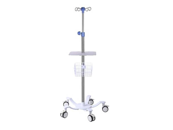 Medizinischer Infusionsständer mit höhenverstellbaren Rädern aus Edelstahl Infusionsständer mit Aufhängenetz mit 4 Haken und 5 Rollen infusionsständer