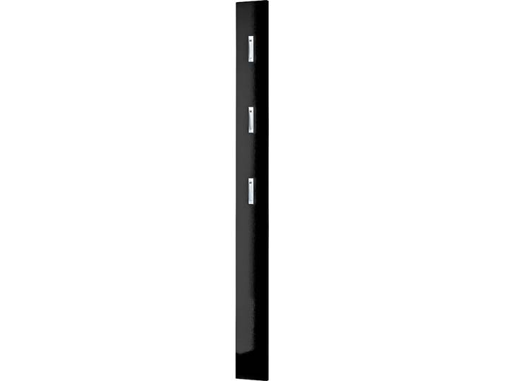 Garderobenpaneel GERMANIA Ameca , schwarz (schwarz hochglanz), B:15cm H:170cm T:3cm, Garderobenpaneele, Garderobenpaneel, 15x 70x3 cm, für schmale Flure, ausklappb. Haken, Made in Germany
