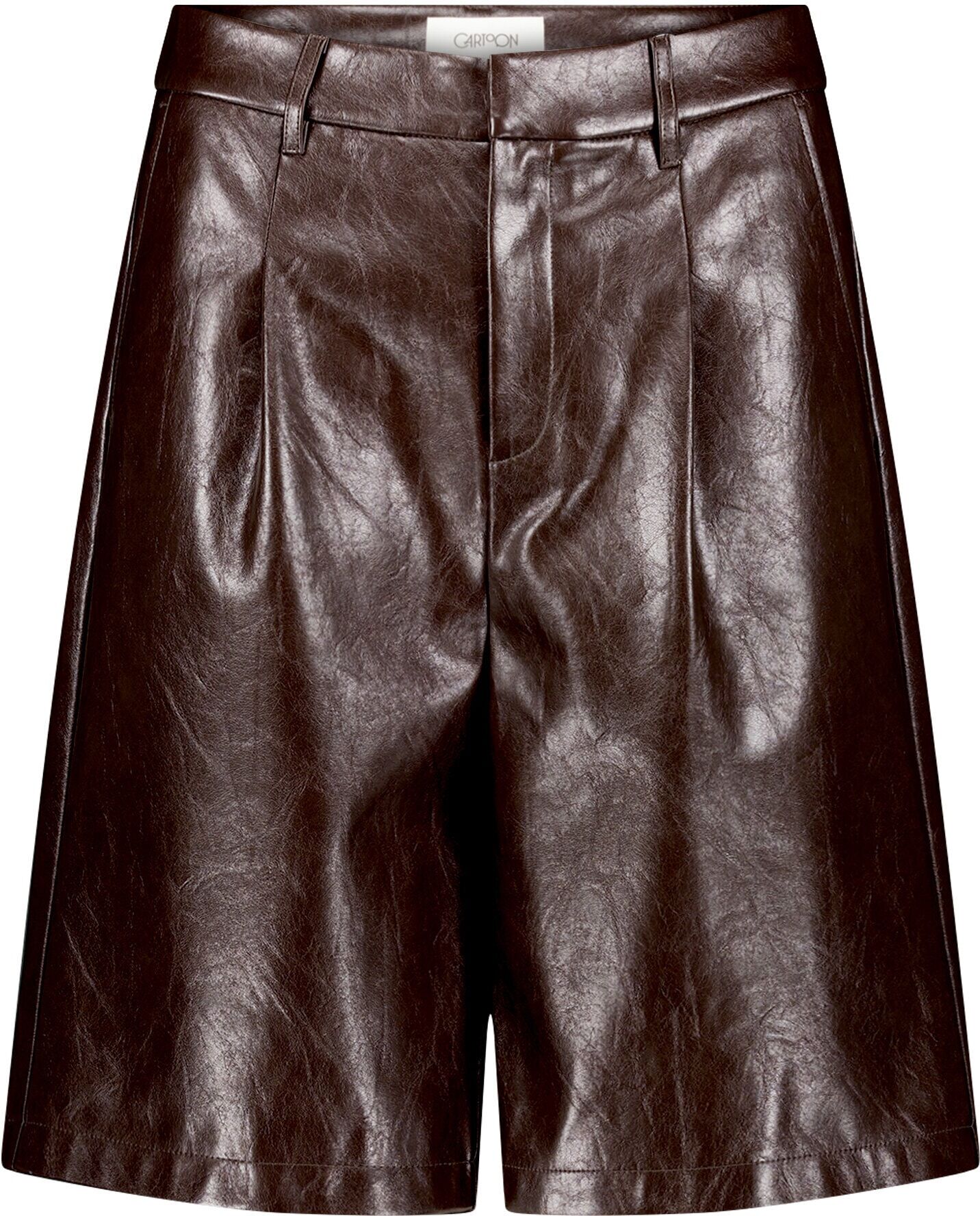 Shorts CARTOON "Kunstleder-Shorts mit Taschen", Damen, Gr. 34, EURO, braun (deep cognac), Hosen Shorts