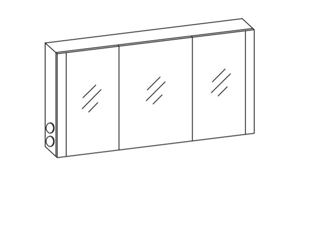 Artiqua LED-Spiegelschrank, Oxid Dunkelgrau quer, 071-SET-5-13-UN-723 071-SET-5-13-UN-723