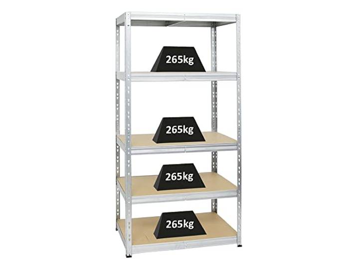 PROREGAL Schwerlastregal Tiger Verzinkt 180x90x60cm für Gesamtlast 1365kg Kellerregal, Steckregal, Garagenregal, Lagerregal