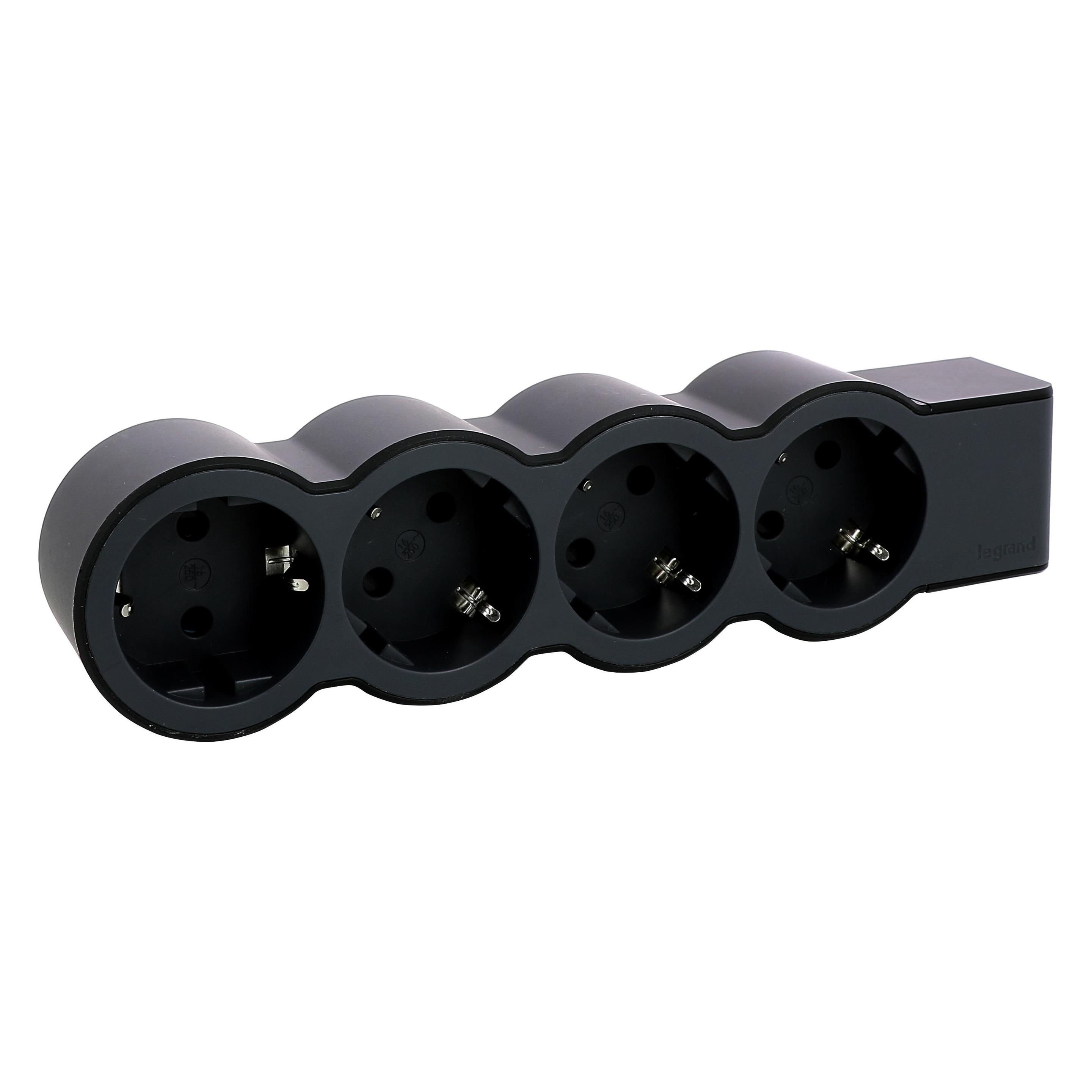Legrand Flache Steckdosenleiste, 4-fach Steckdose (4x, CEE 7/3) (694576)