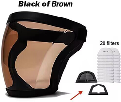 Perfect Picks Market ClearGuard Full Face Safety Shield Mask For Kitchen, Workshop & Daily Protection black And Brown