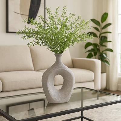 Sagebrook Home Modern Ceramic Textured Oval Cut-Out Vase - Home Decor