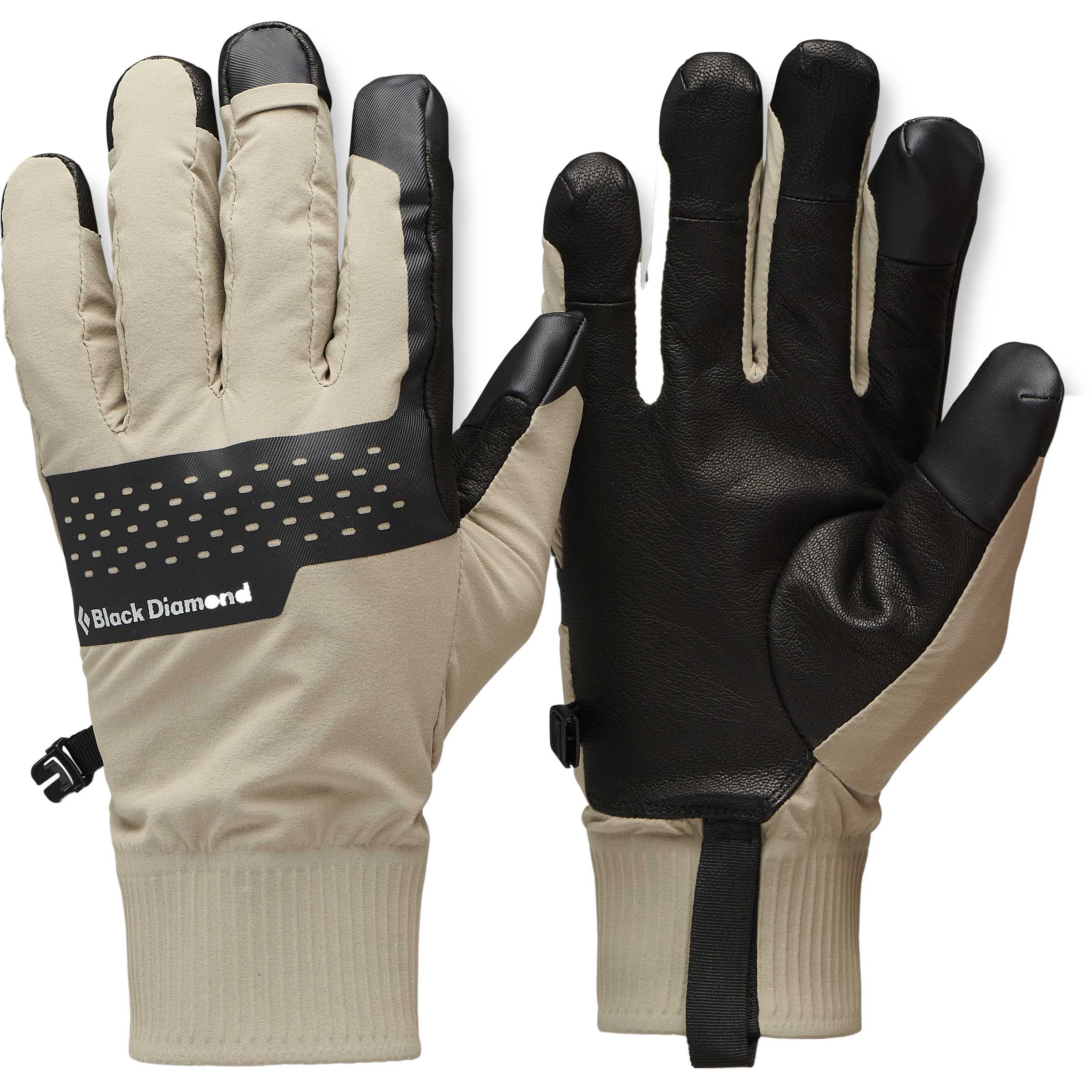 Black Diamond Alpine Softshell Fingerhandschuhe weiss Größe S Camping Widerstandsfähig Wasserabweisend