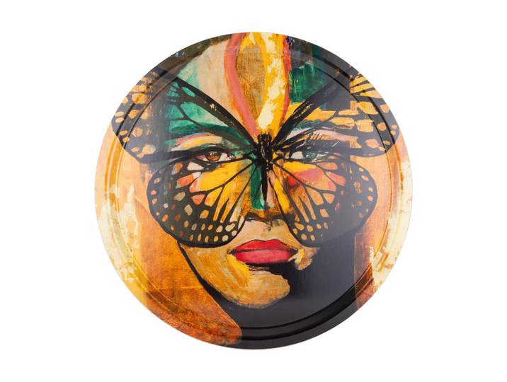 Carolina Gynning Plateau Golden Butterfly Ø46 cm Orange-noir