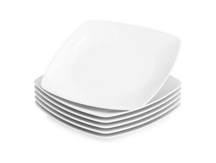 LuxusKollektion Teller-Set Speiseteller Porzellan weiß 6er Julia 6 Teilig Speiseteller