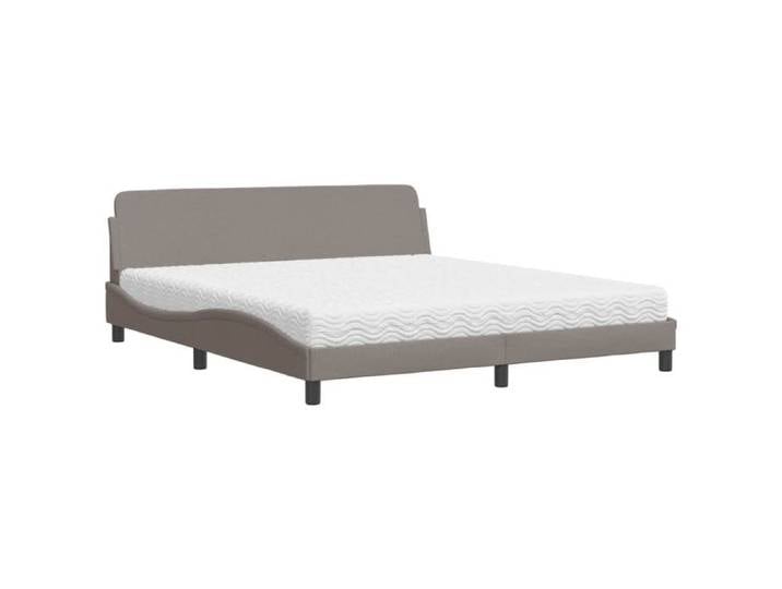 Lit Adulte Double Lit Complet/Lit avec matelas taupe 180x200 cm tissu - 2 places SP25187BED13115027