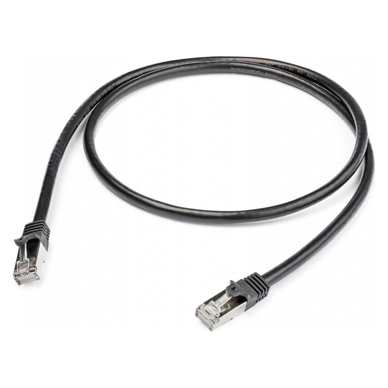 StarTech 1m Cat6 Netzwerkkabel - geschirmt (SFTP) Snagless Gigabit Patchkabel - Schwarz (S/FTP, CAT6, 1 m) (N6SPAT1MBK)