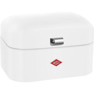 Wesco Brotkasten Single Grandy, Stahlblech, Klappdeckel, 26,8 x 22 x 17,5cm, weiß matt