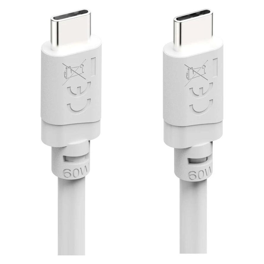 Hama Ladekabel, USB-C - USB-C, 60 W, 2 m, Weiss (2 m, USB 2.0, 60 W) (00201809)