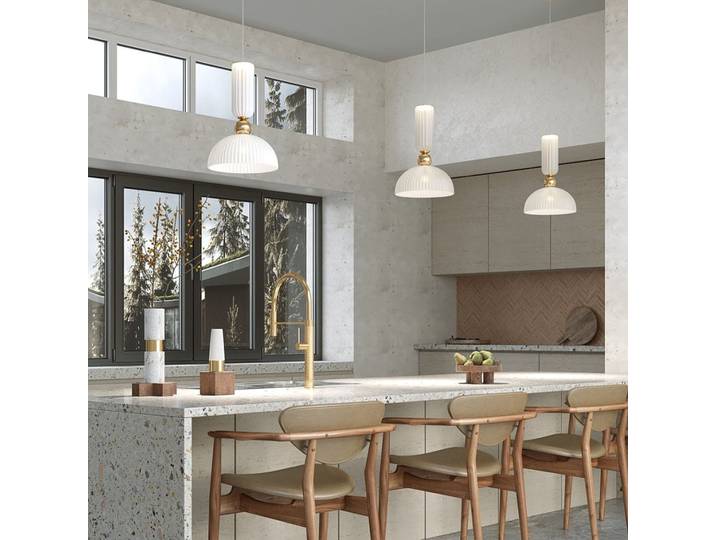 Suspension design coupole en verre SOLANA - Blanc