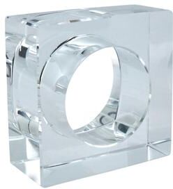 Saro Lifestyle Square Block Design Crystal Glass Napkin Ring (Set of 4)