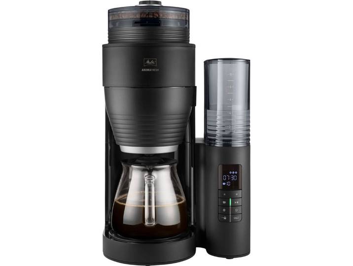 Melitta Kaffeemaschine mit Mahlwerk 1030-06, 1,25l Kaffeekanne, Papierfilter 1x4, 11 Mahlgradeinstellungen,Kaffeebohnen/-pulver, Timer,Warmhalteplatte