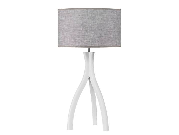 home24 Tafellamp Raahe III 35 x 66 x 35cm grijs/grijs linnen E27