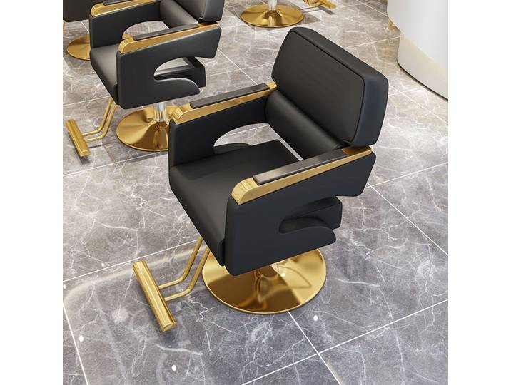 Chaise de coiffure 360 ° Chaise de salon de beauté pivotante à hauteur réglable, ergonomique, avec repose-pieds en acier haute densité, mobilier moderne pour la maison