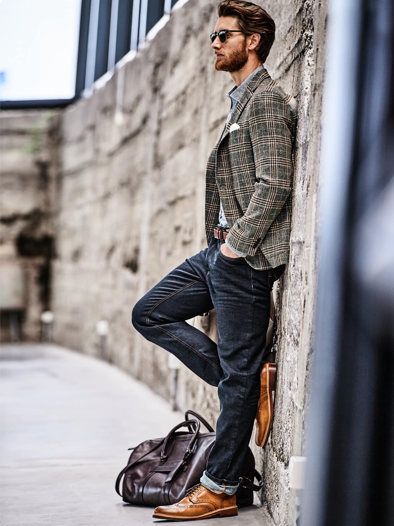 Mey & Edlich Oxford-Einstecktuch Weiß 01