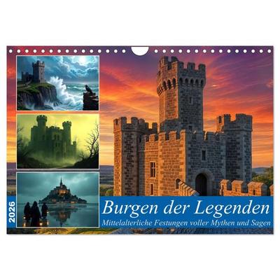 Burgen der Legenden (Wandkalender 2026 DIN A4 quer), CALVENDO Monatskalender