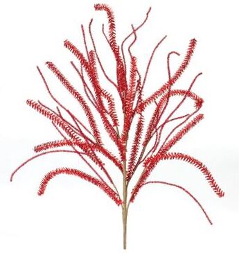 Melrose International Glittered Pine Tinsel Branch (Set of 2) - Red