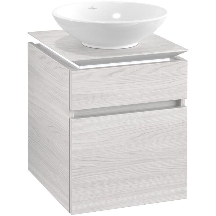 Villeroy & Boch Legato Waschtischunterschrank B566L0E8 45x55x50cm, mit LED-Beleuchtung, White Wood