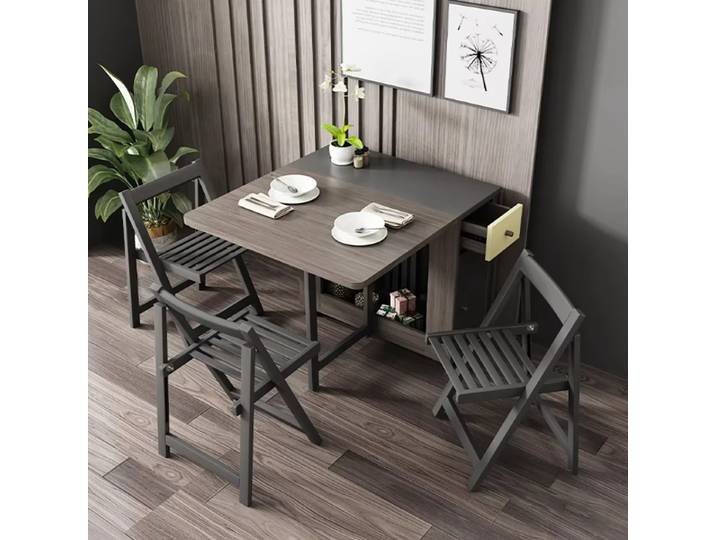 Table à manger pliante ensemble 6 chaises Table à manger italienne nordique Simple Vintage carré Mesas Y Sillas De Comedor meubles De cuisine
