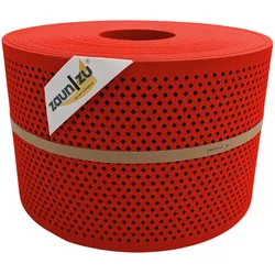 zaun zu® Sichtschutzstreifen Premium Gelocht Diamant-Muster für Doppelstabmatten Rot 50m