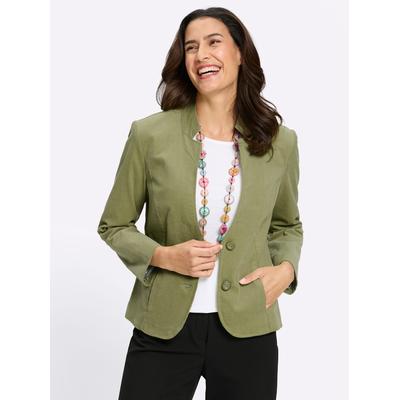 Jackenblazer INSPIRATIONEN "Cord-Blazer", Damen, Gr. 42, grün (schilf), 98% Baumwolle, 2% Elasthan, Blazer
