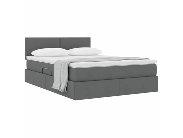 KTHLBRH Bett mit Stauraum und Matratze, Dunkelgrau, 140 x 190 cm Hydraulisches Heben, robuster Rahmen, modernes Design, optimiert Platz für den Raum