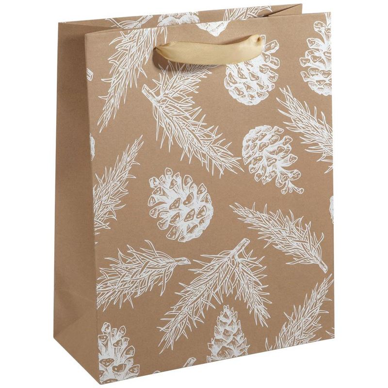 SIGEL 5 Geschenktaschen Pine cones and pine branches Large 26,0 x 33,0 cm
