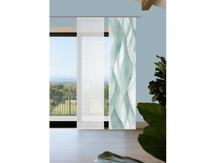 Rideau à panneaux Avery 60 x 260 x 1cm Vert/Bleu pétrole Lot de