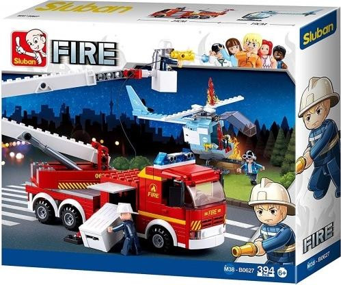 Sluban Fire Blocks Brandweerwagen en brandende helikopter modelnummer 394