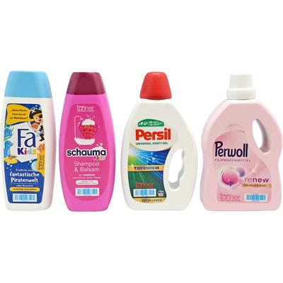 Kaufladensortiment TANNER "Henkel-Set mit 4 Markenminiaturen", bunt, Kaufladensortimente, Kinder, Holz, aus Holz, FSC - schützt Wald