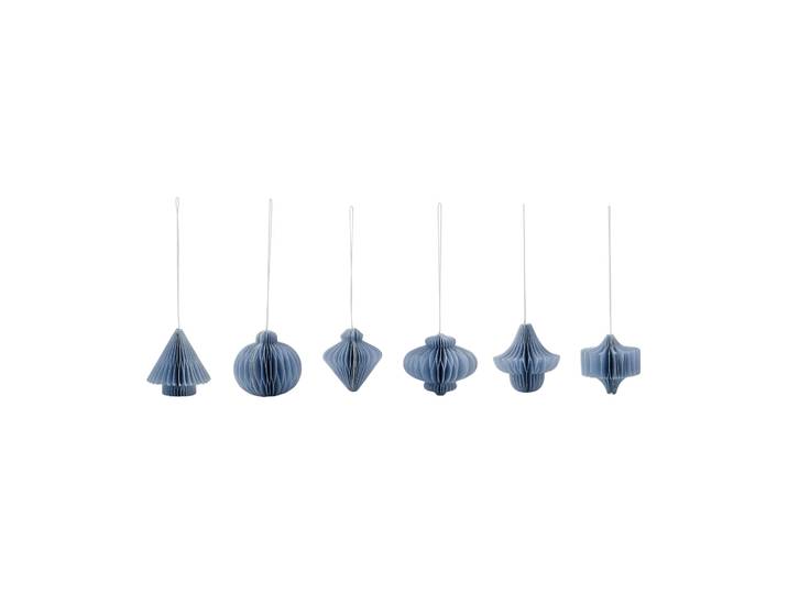 House Doctor Suspensions de Noël Comb 6 pièces Bleu clair
