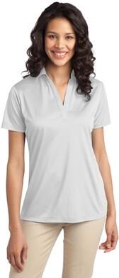 Port Authority L540 Women's Silk Touch Performance Polo Shirt in White size 4XL   Polyester
