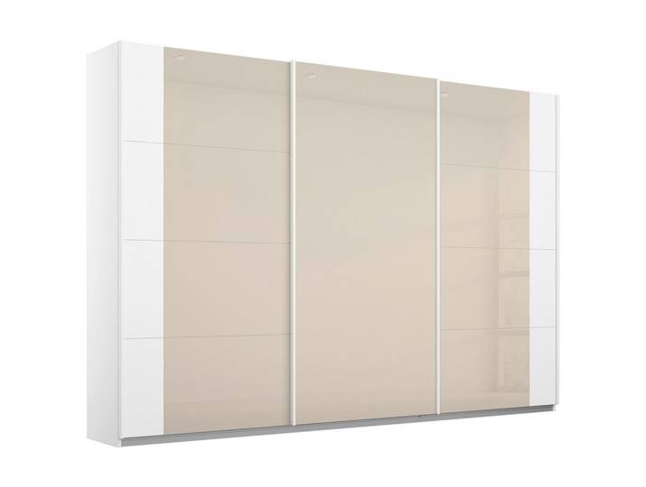Schwebetürenschrank Artemis B: 271 cm Weiß/Champagner