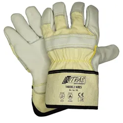 AS Arbeitsschutz Arbeitshandschuhe | 12 Paar Lederhandschuhe Nitras ARES | Gr. 9