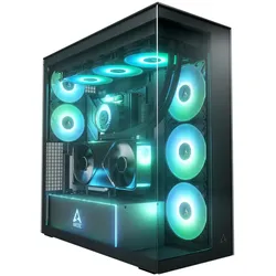 ARCTIC Xtender VG (Mirror Black) Premium E-ATX PC-Gehäuse mit vertikaler GPU-Montage