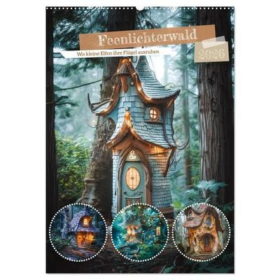 Feenlichterwald - Wo kleine Elfen ihre Flügel ausruhen (Wandkalender 2026 DIN A2 hoch), CALVENDO Monatskalender