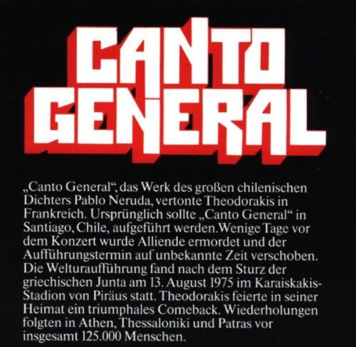 Mikis Theodorakis - Canto General - Preis vom 08.10.2026 07:26:42 h