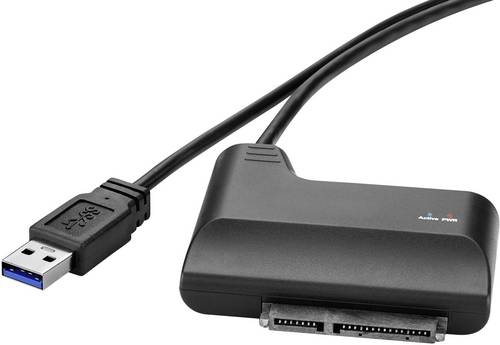 Renkforce Festplatten/SSD Adapter [1x USB 3.2 Gen 1 Stecker A (USB 3.0) - 1x SATA-Kombi-Stecker 7+15pol.] 0.30m vergoldete