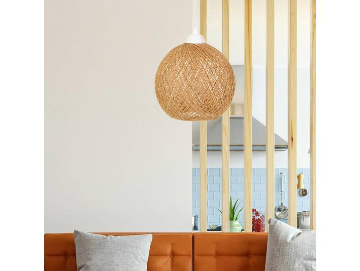Suspension boule en jute - style bohème - Beige
