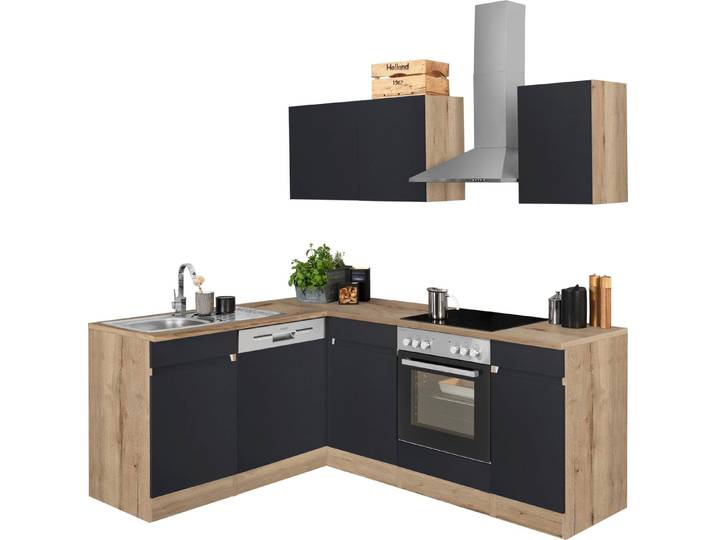 OPTIFIT Küchenzeile Roth, Stellmaße 210x175 cm,wahlweise mit E-Geräten, Push-to-Open-Funktion